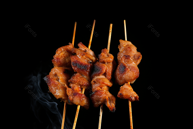 烧烤烤串炸串烤肉撸串美食美味黑色背景,高清,摄影图,摄影图片,图片大全,摄影图免费下载
